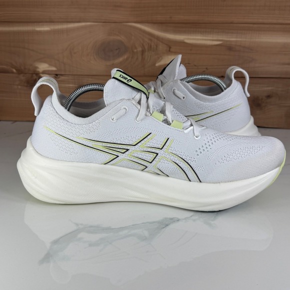 Asics Gel-Nimbus 26 White Lime Green Running Shoes FF Blast+ PureGEL Mens 10.5